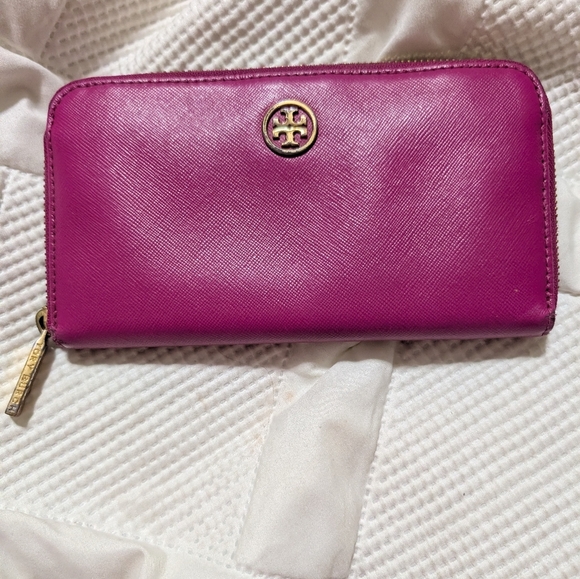 Tory Burch Handbags - Tory Burch Fuchsia Zip-Around Wallet Dark Pink